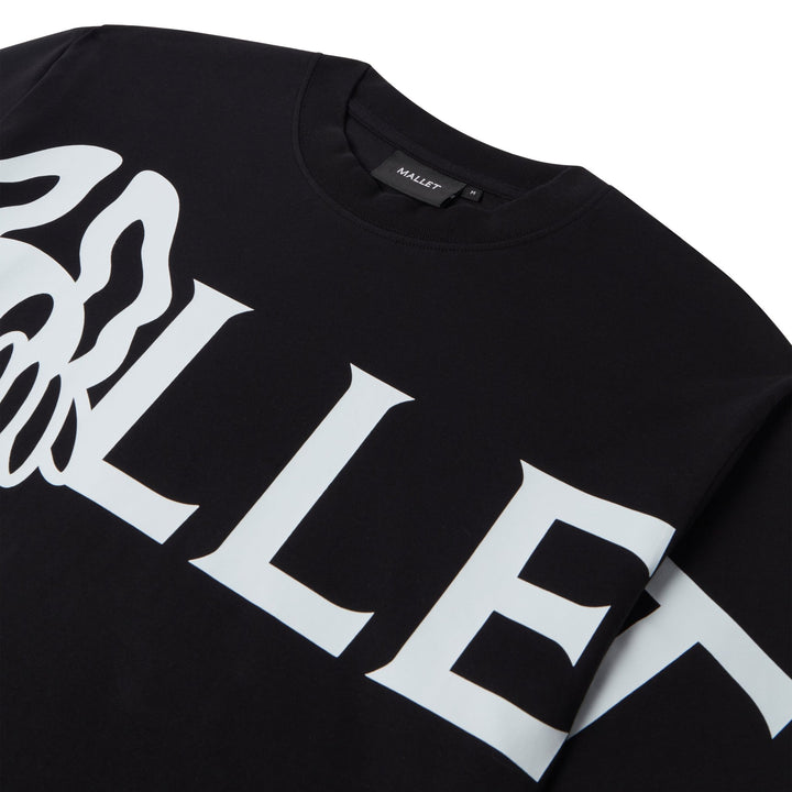 Mallet London X Detroit Mens Peeper Large Logo Tee Black