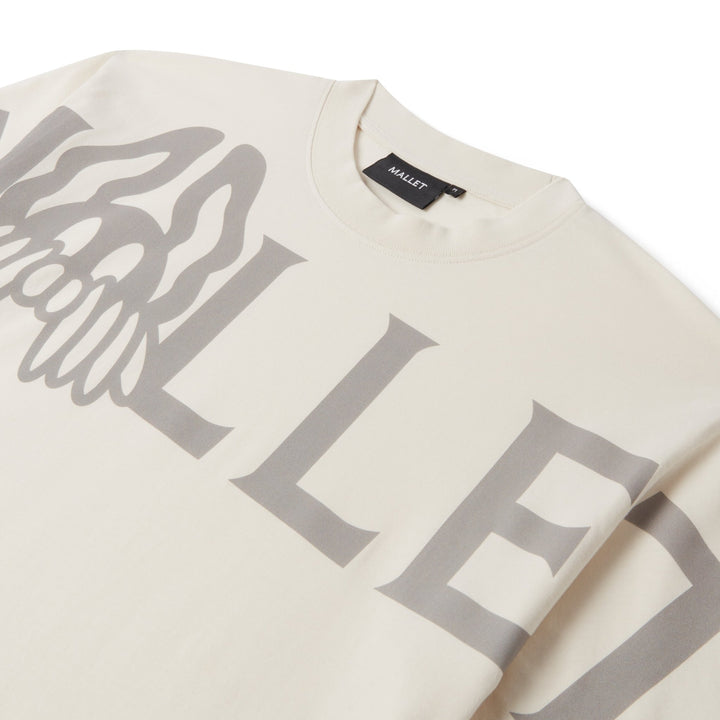 Mallet London X Detroit Mens Peeper Large Logo Tee Stone