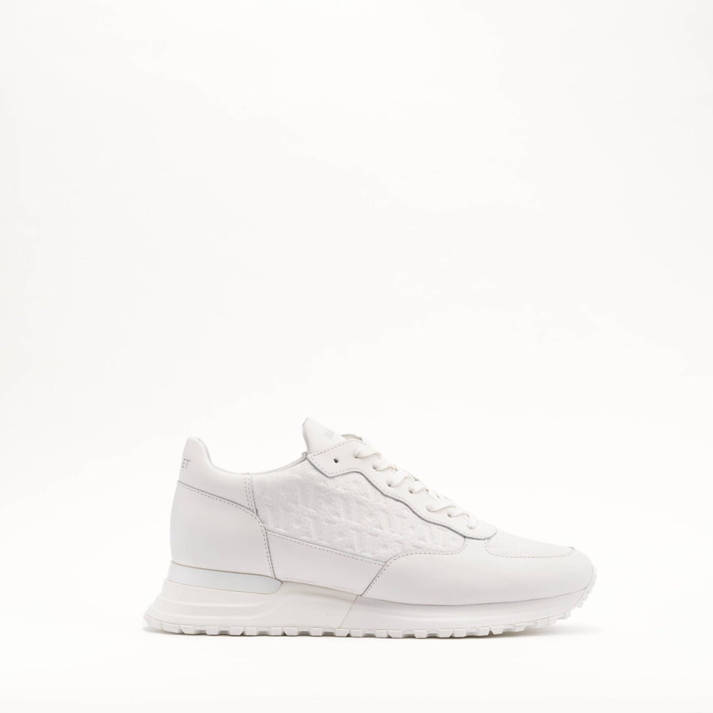 Popham Tumbled Leather Monogram Trainers