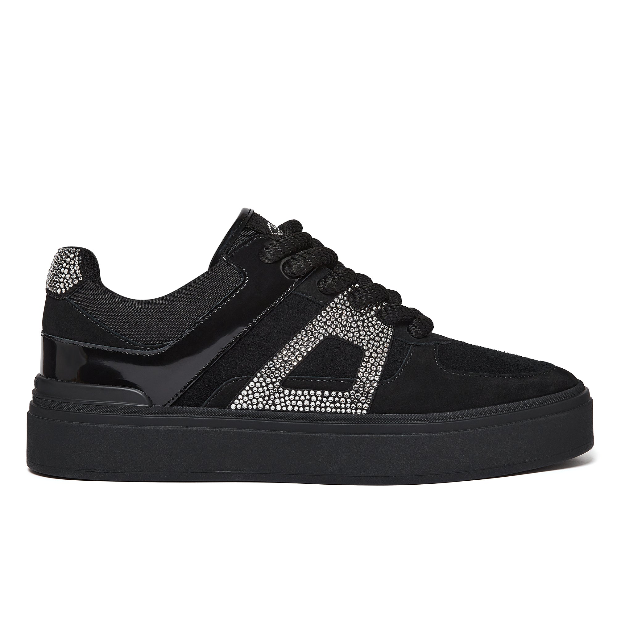 Mallet London Fenchurch Swarovski Triple Black Mens Trainers
