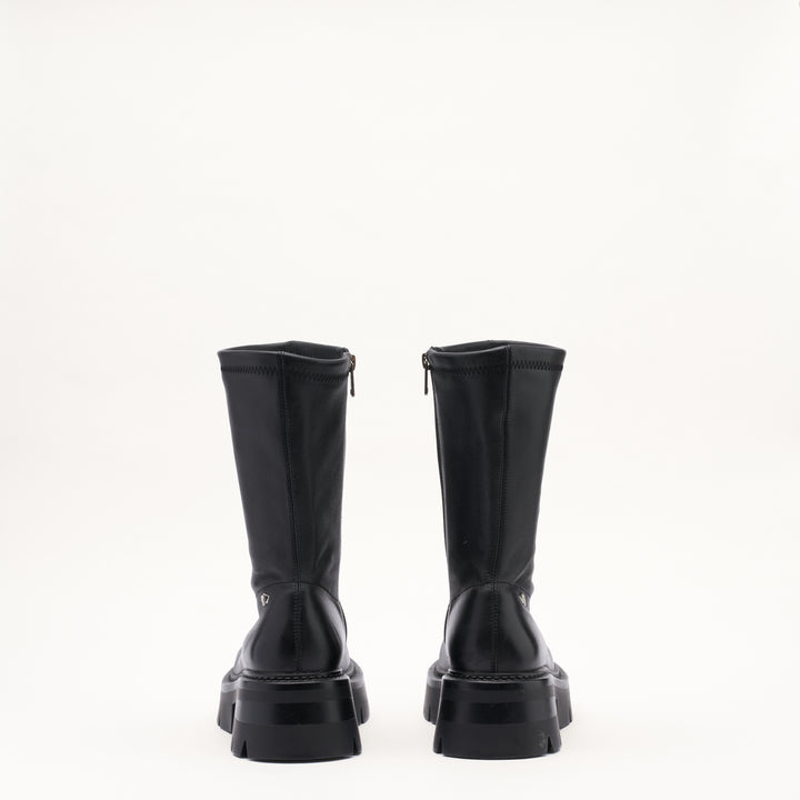 MALLET Maddie Women's Black Stretch Leather Sock Boots