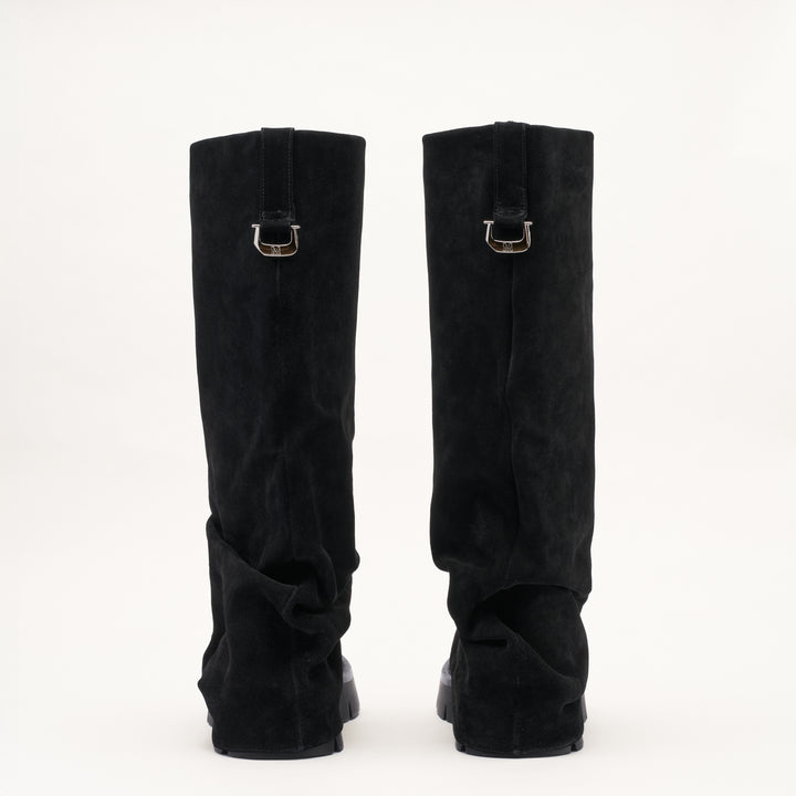 MALLET Maddie Women's Black Suede Slouch Boots