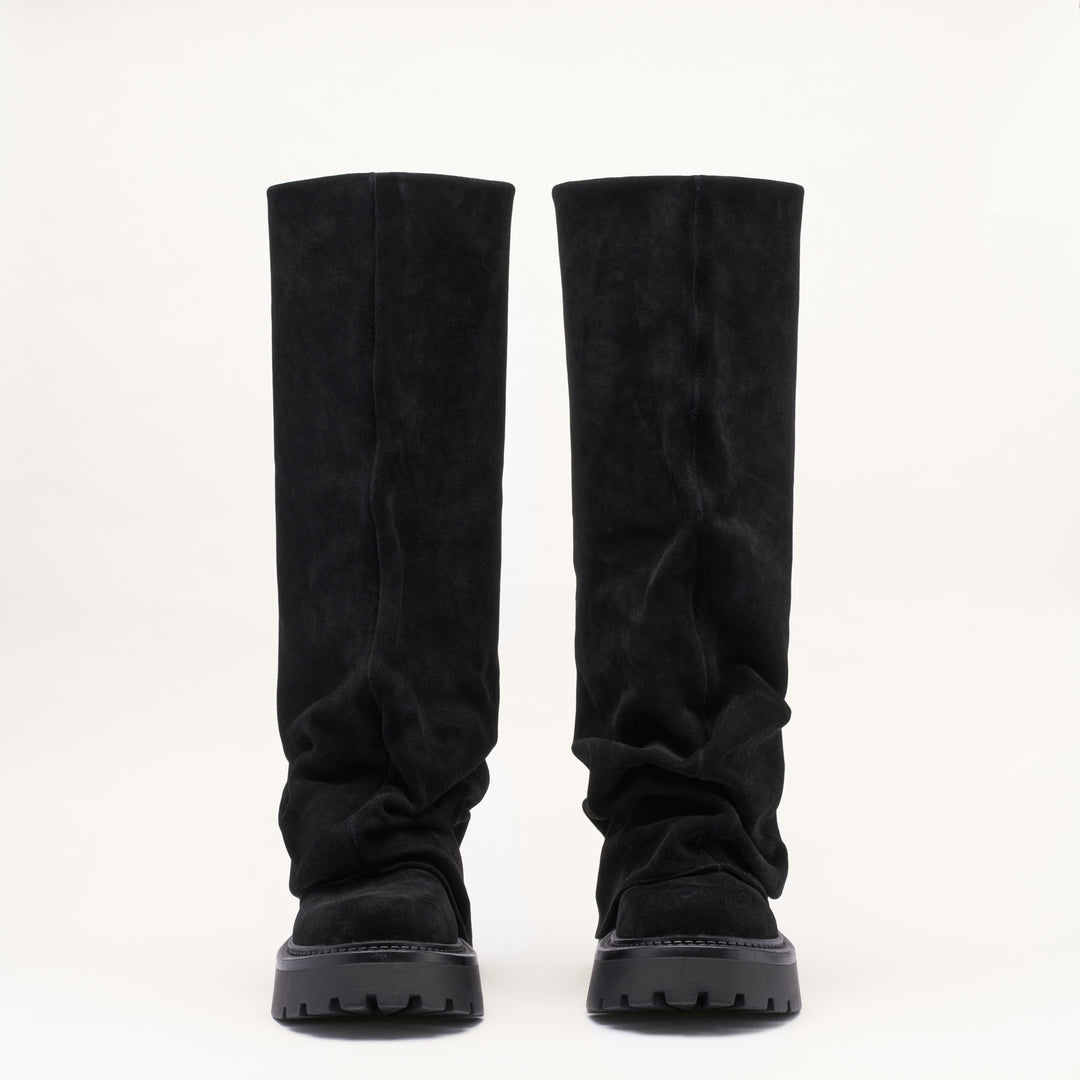 MALLET Maddie Women's Black Suede Slouch Boots