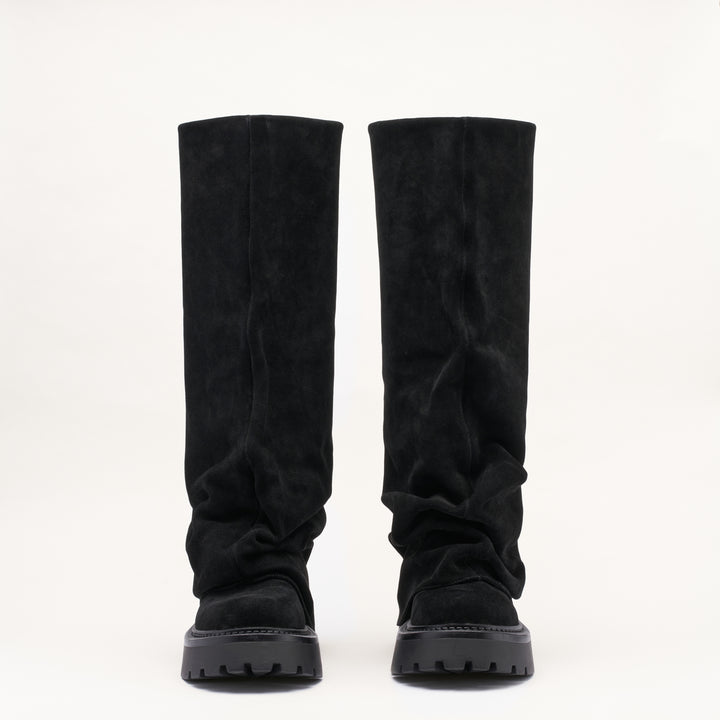 MALLET Maddie Women's Black Suede Slouch Boots
