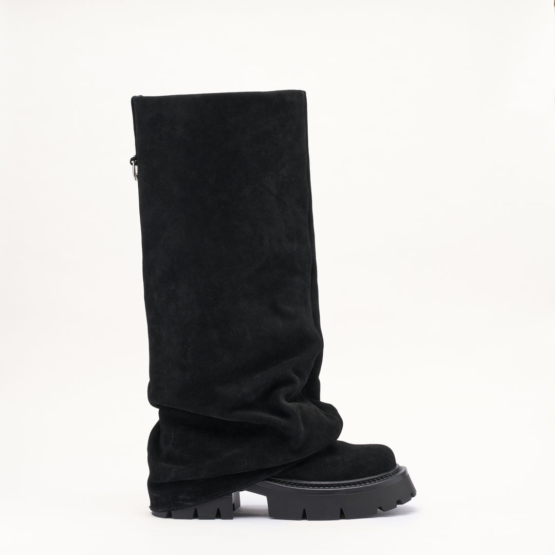 MALLET Maddie Women's Black Suede Slouch Boots