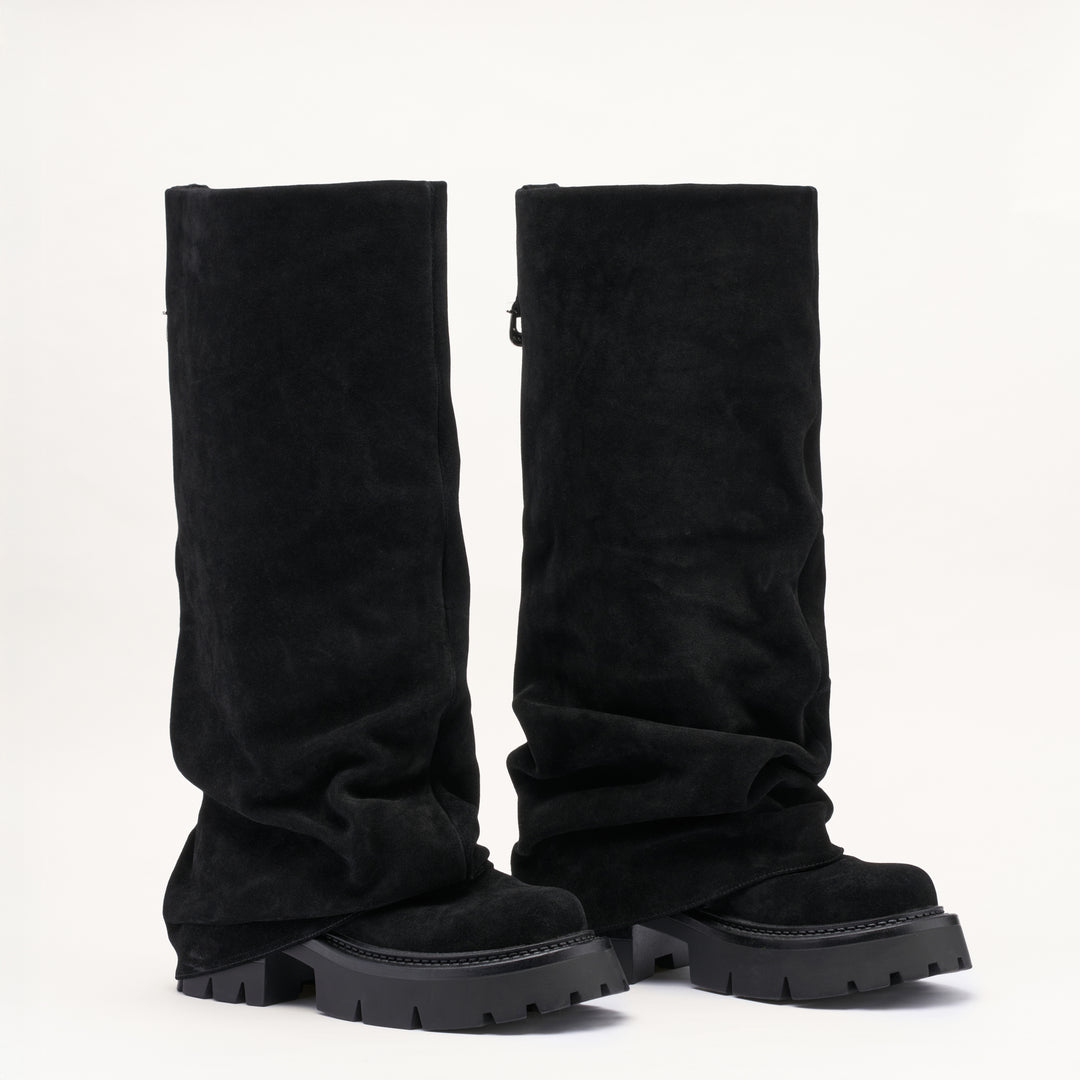 MALLET Maddie Women's Black Suede Slouch Boots