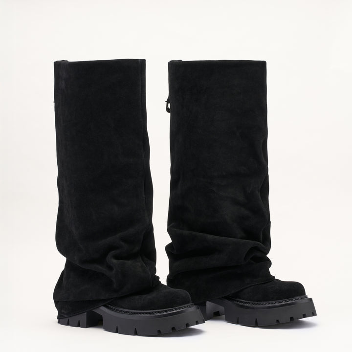 MALLET Maddie Women's Black Suede Slouch Boots