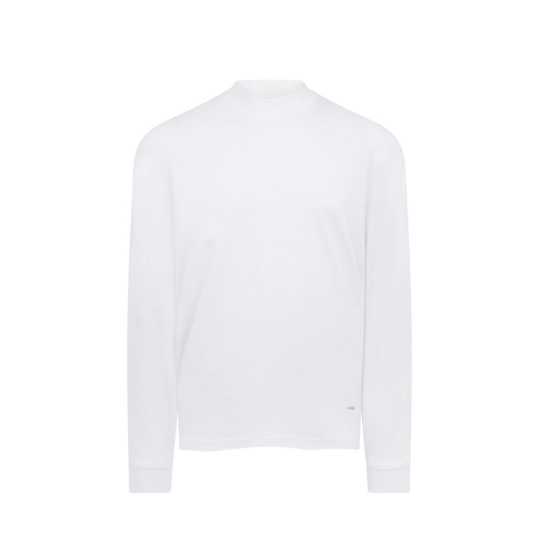 Long Sleeve Oversized Interlock Tee White Organic