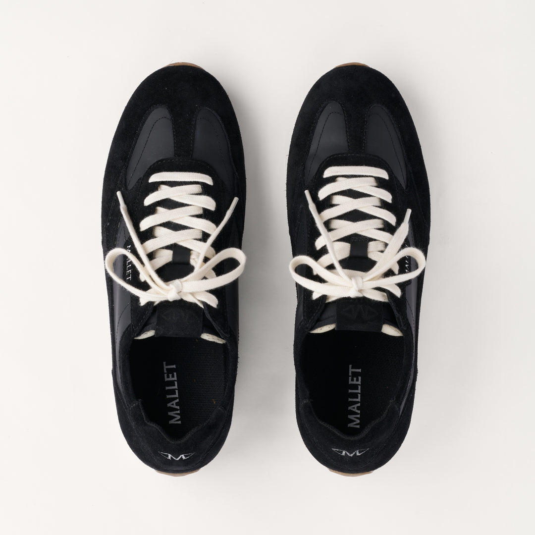 MALLET Penn Men's Black Suede Trainers