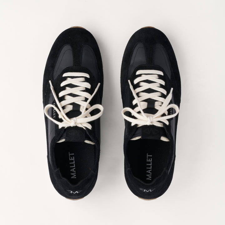 MALLET Penn Men's Black Suede Trainers