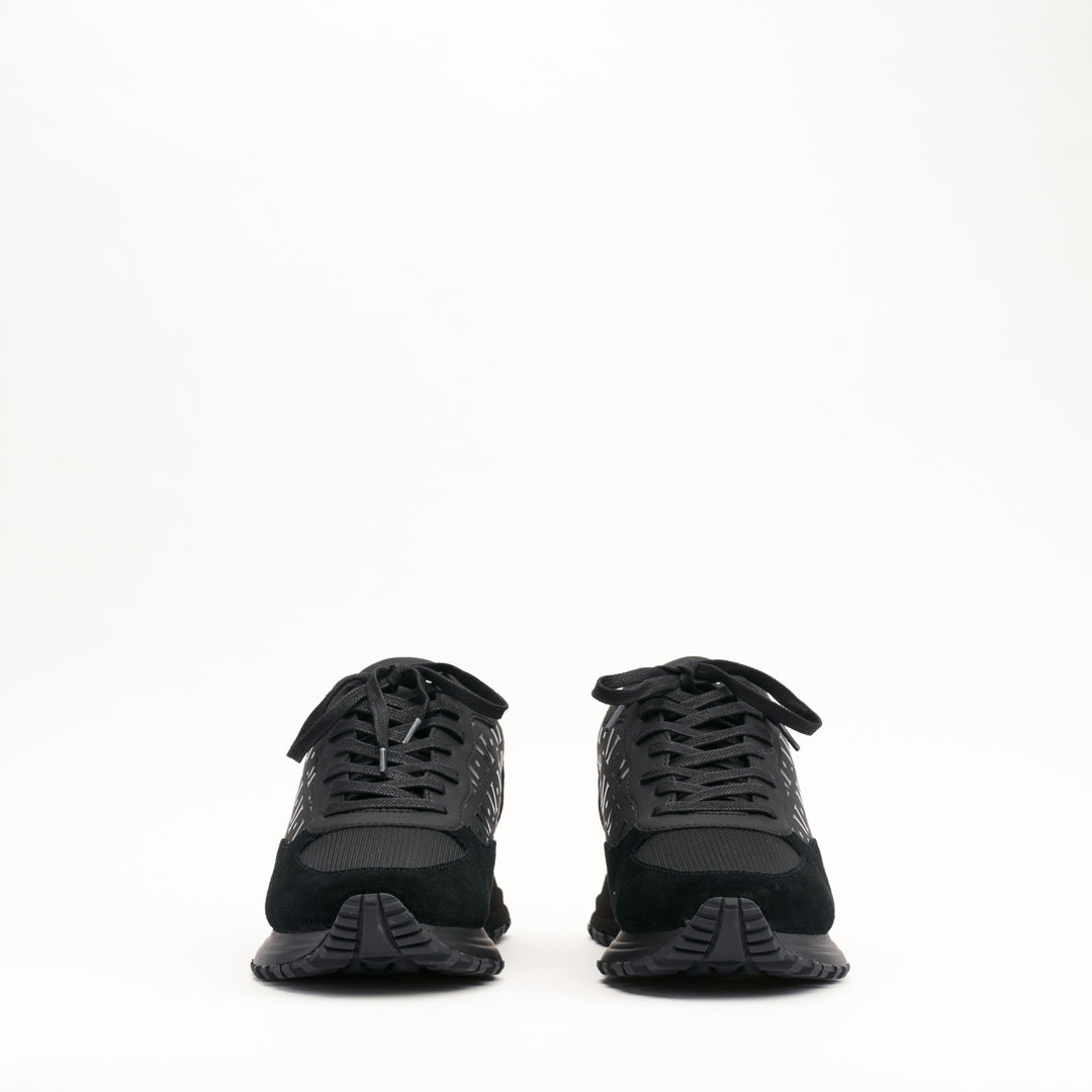 MALLET Popham Essential Men's Black Gloss Leather Trainers