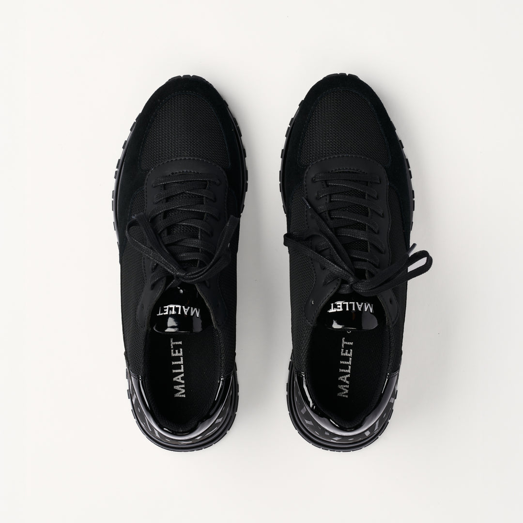 MALLET Popham Gas Essential Men's Black Leather Trainers