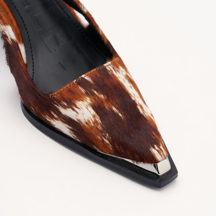 MALLET Selene Women's Leather Pony Slingback Heels