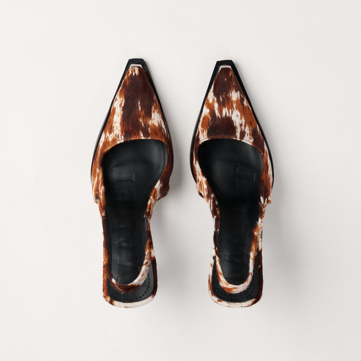 MALLET Selene Women's Leather Pony Slingback Heels