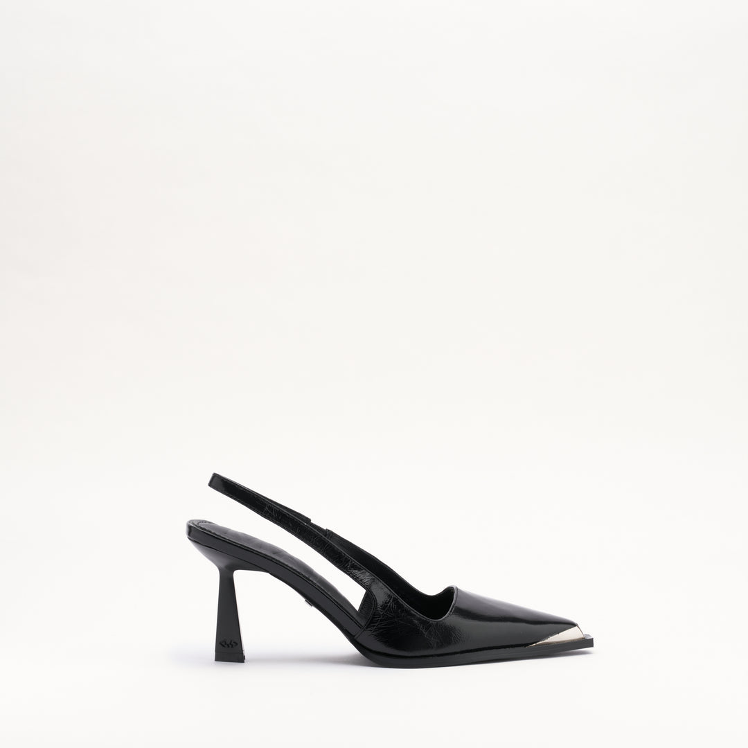 MALLET Selene Women's Black Leather Slingback Heels