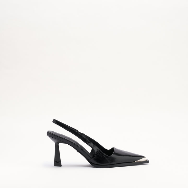 MALLET Selene Women's Black Leather Slingback Heels