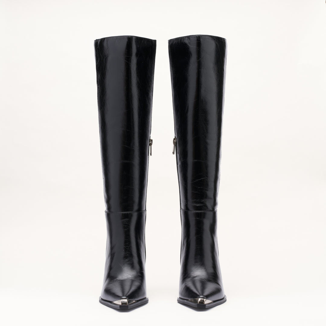 MALLET Sienna Women's Black Leather Knee High Boots