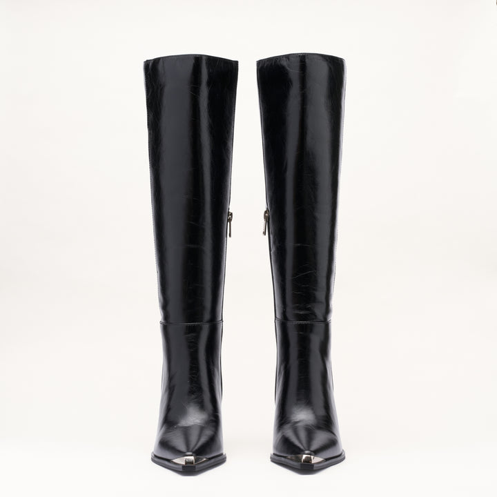 MALLET Sienna Women's Black Leather Knee High Boots
