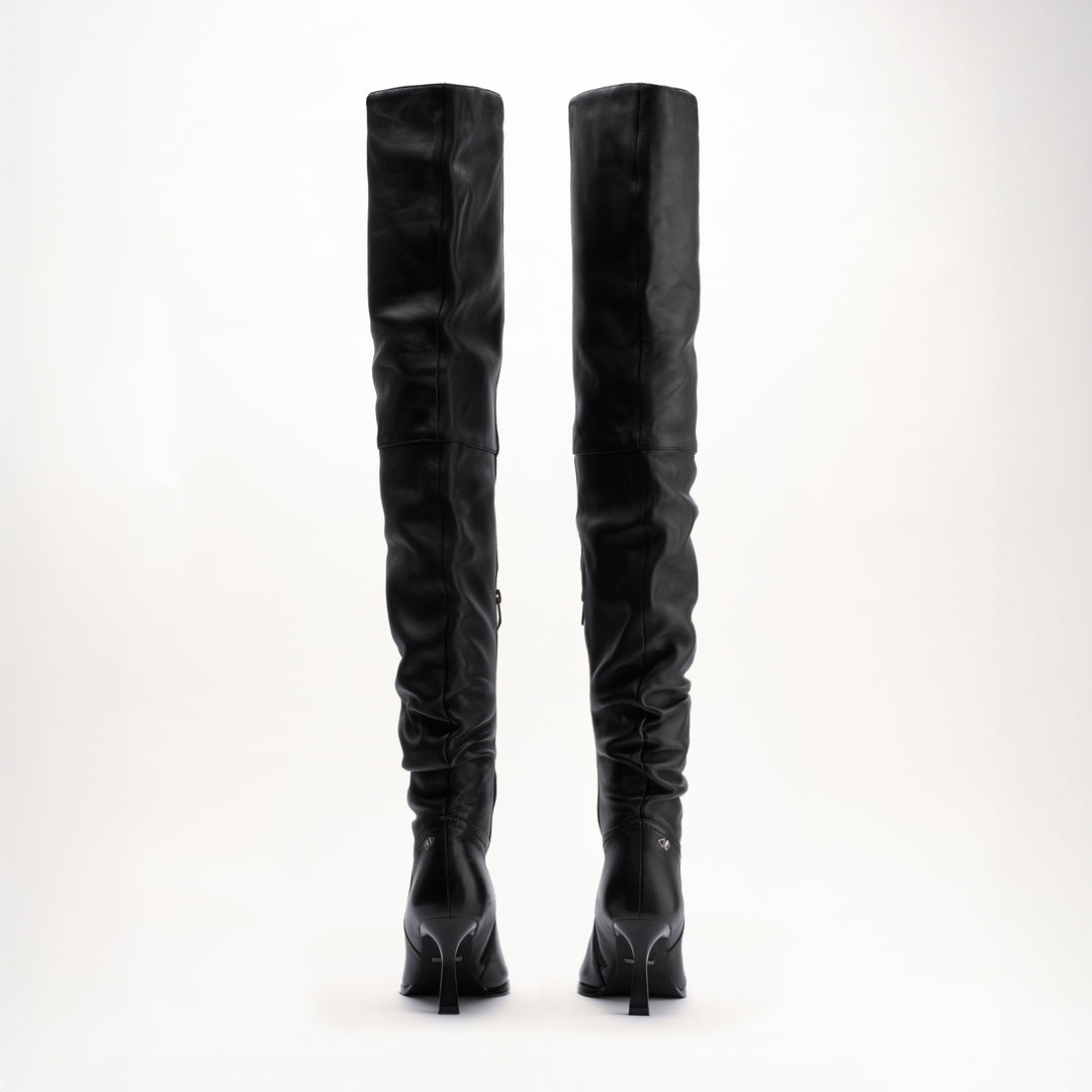 MALLET Sienna Women's Black Leather Thigh High Boots