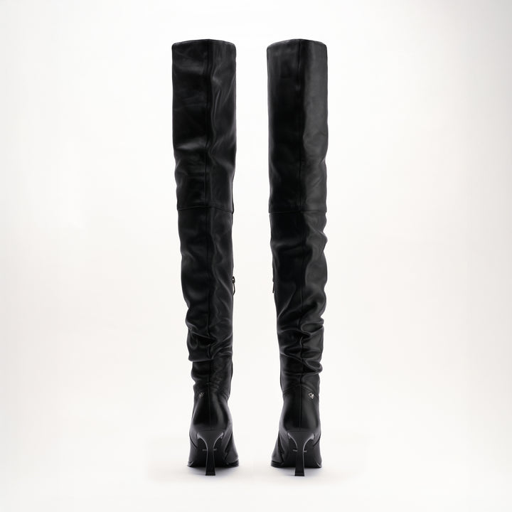 MALLET Sienna Women's Black Leather Thigh High Boots
