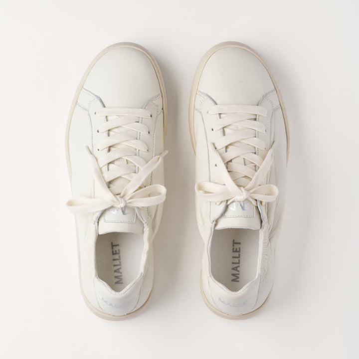 MALLET Sona Men's White Soft Leather Trainers