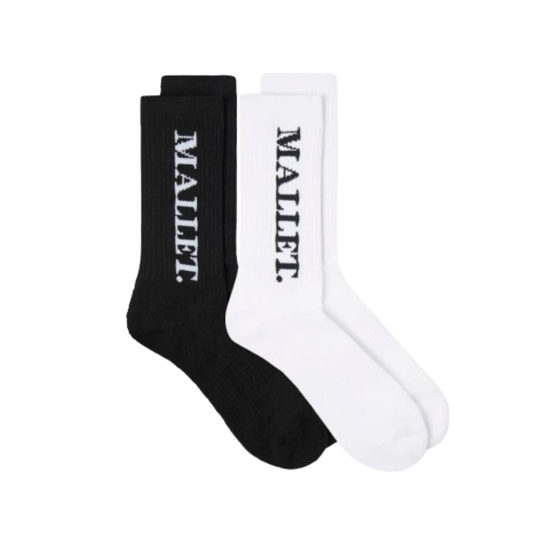 Mallet Socks 2-Pack (Black & White)