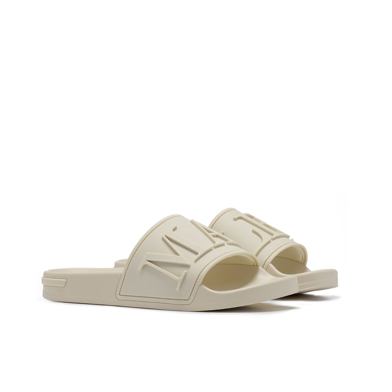 MAL-LET Split Logo Slider White Sand Womens