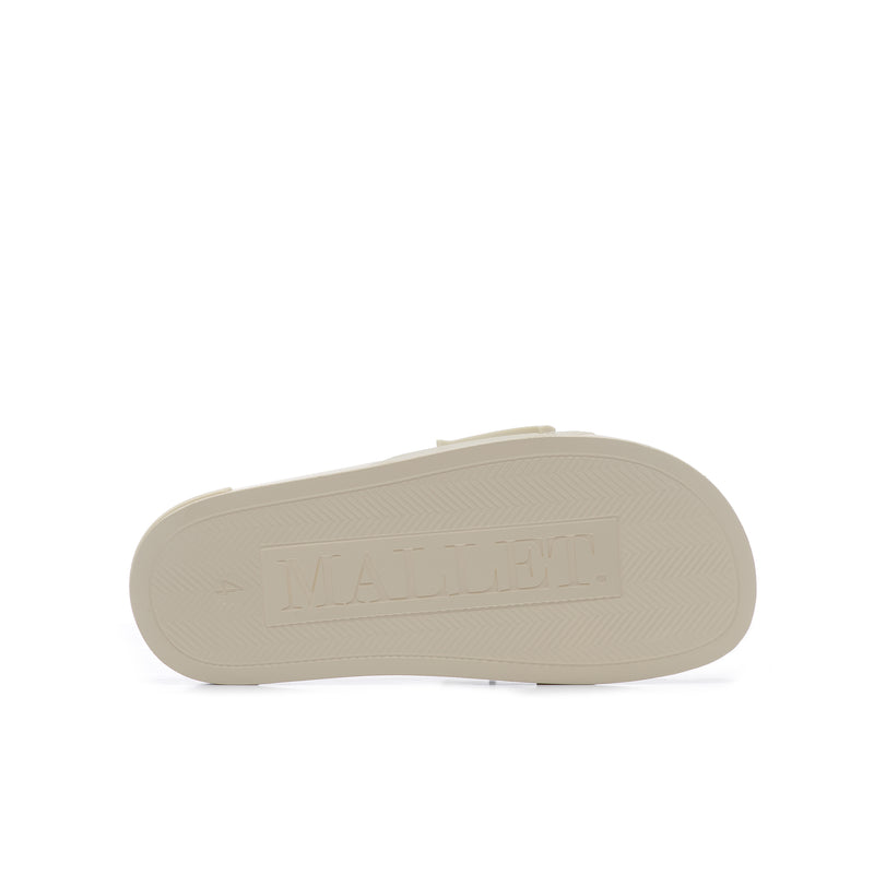 MAL-LET Split Logo Slider White Sand Womens