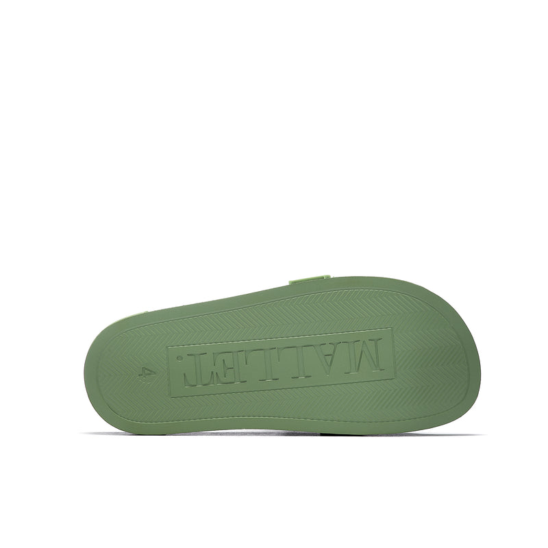 Mallet Logo Embossed Slide Clover Green Womens