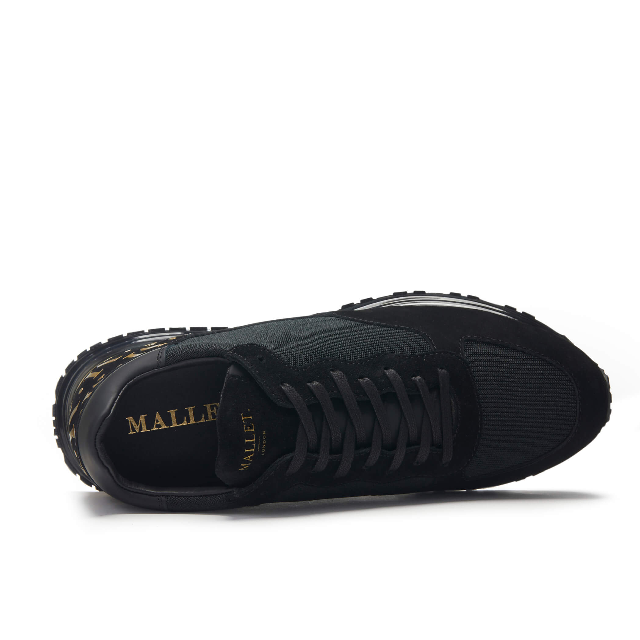 Mallet trainers cheap black and gold