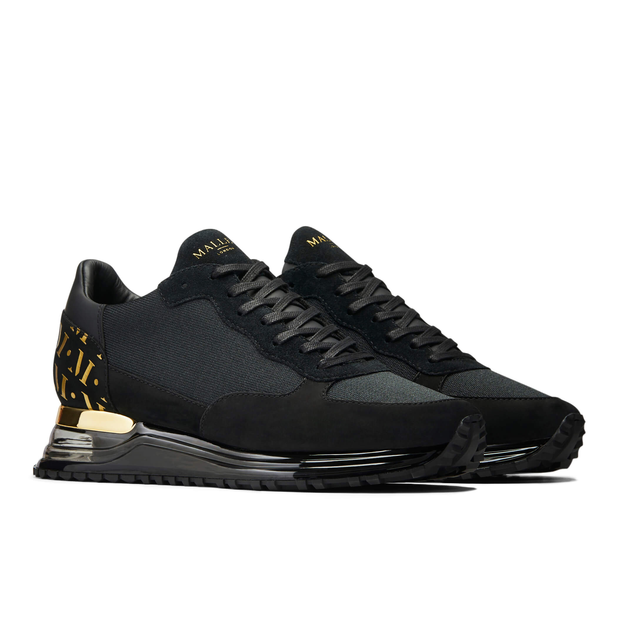 Mallet trainers black and gold online