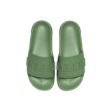 Mallet Logo Embossed Slide Clover Green Womens