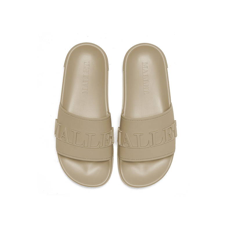 Mallet Logo Embossed Slide Latte Womens