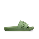 Mallet Logo Embossed Slide Clover Green Womens