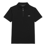 Zip Polo Tee Black Organic